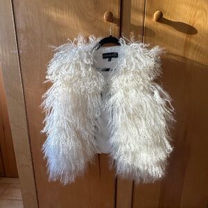 Adrienne Landau Fluffy White Vest